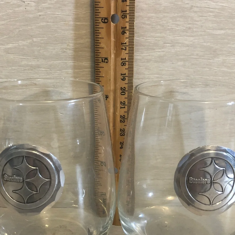 Pittsburgh Steelers Wendell August Forge 16 oz. Stemless Wine Glasses Lot of 2
